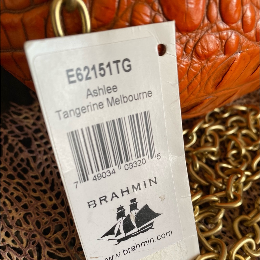 🚫🚫SOLD🚫🚫BRAHMIN “ASHLEE” MINI POUCH PURSE in TANGERINE MELBOURNE